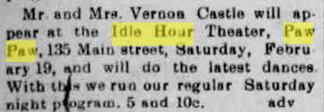 Idle Hour Theater - Feb 18 1916 Article